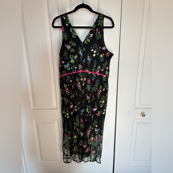 Sam Edelman Black Dress with Pink Floral Embroidery - Picture 3 of 3